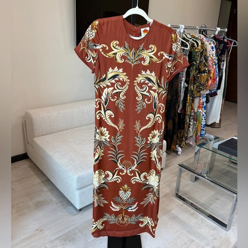 Farm Rio: Orange Arabesque Paradise Viscose Maxi
Dress - Picture 6 of 10